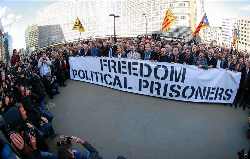 BELGIUM EU CATALAN MAYOR DEMONSTRATION