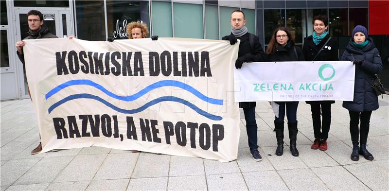 Green activists protest against planned construction of Kosinj power plant