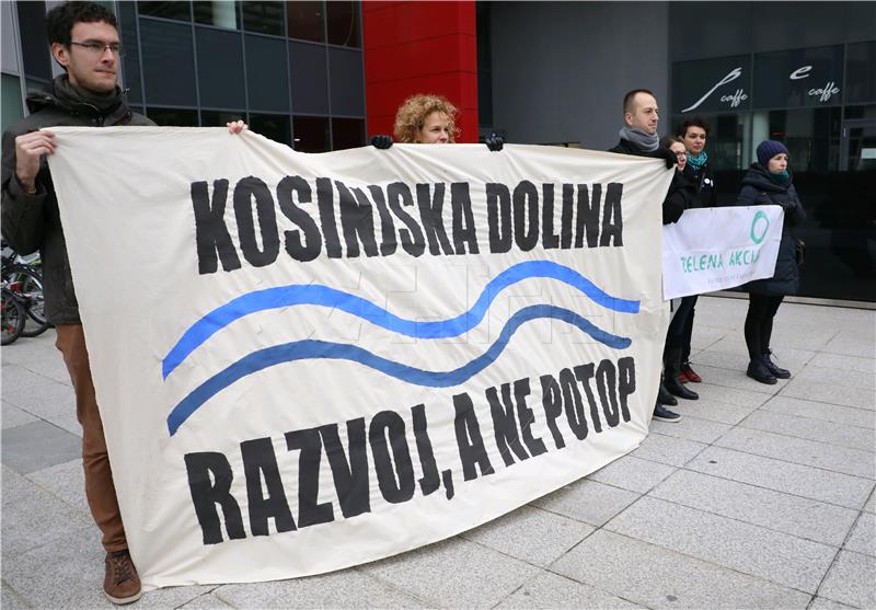 Green activists protest against planned construction of Kosinj power plant