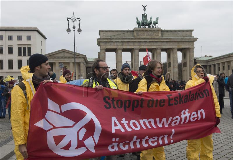 Protest against nuclear weapons politics in Berlin