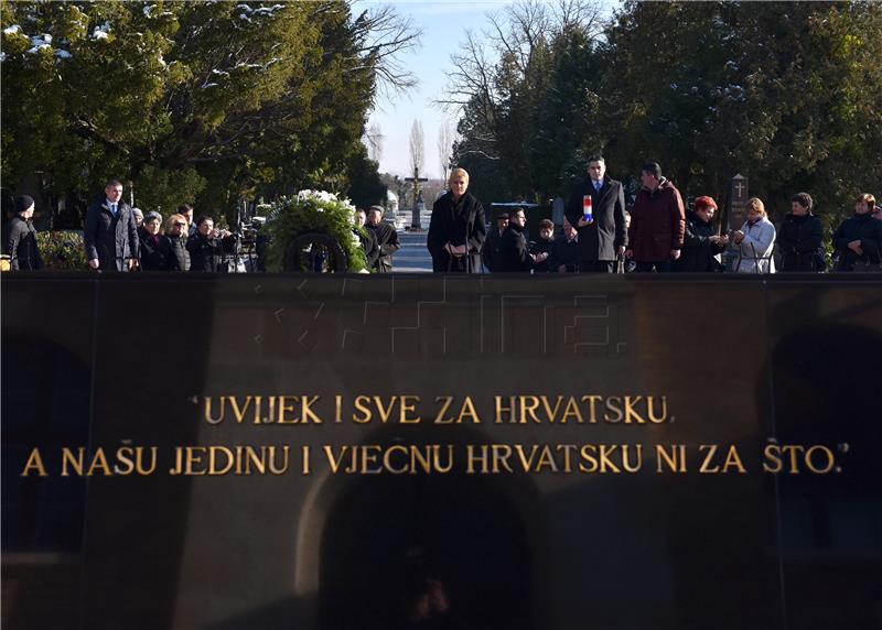 Grabar-Kitarovic says Croatians remember their first president with respect