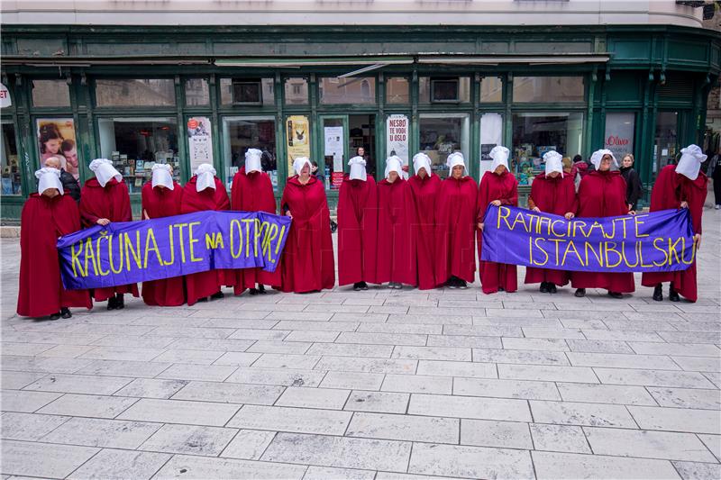 Protest "STOP to fundamentalist violence against women" held in Zagreb, Split