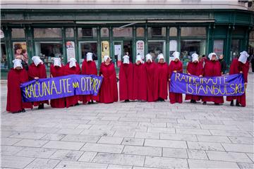 Protest "STOP to fundamentalist violence against women" held in Zagreb, Split