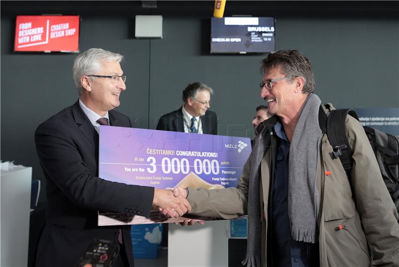 Three millionth passenger arrives at Zagreb airport