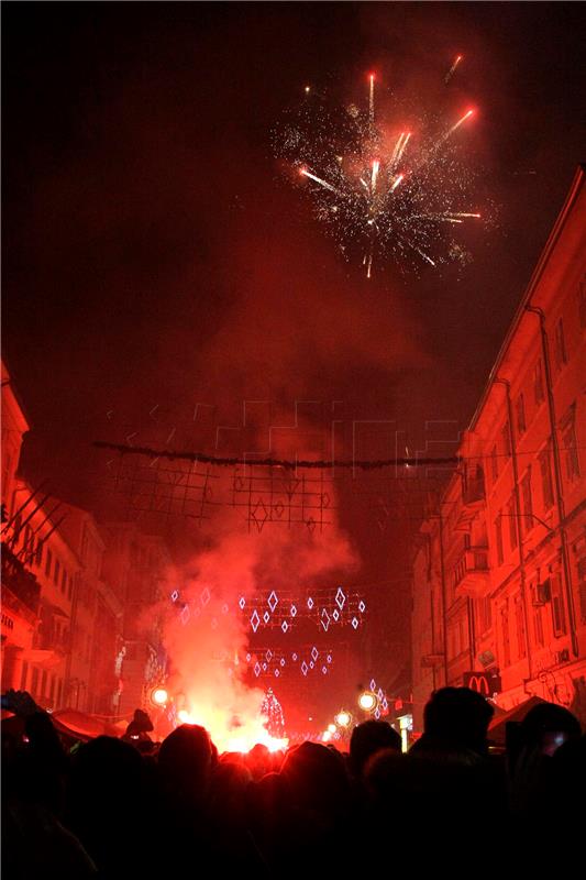 Doček Nove godine na riječkom Korzu