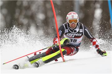 Prva vožnja muške slalomske utrke "Snow Queen Trophy 2018"