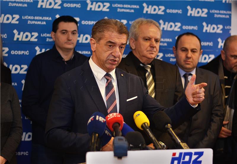 Milinovic resigns as head of HDZ's Lika-Senj County branch over personnel policy