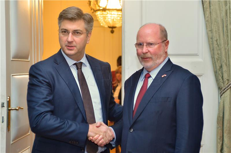 Plenkovic receives newly-appointed US ambassador