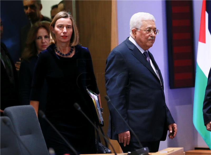 BELGIUM EU FOREIGN AFFAIRS COUNCIL AMEETING PALESTINIAN PRESIDENT