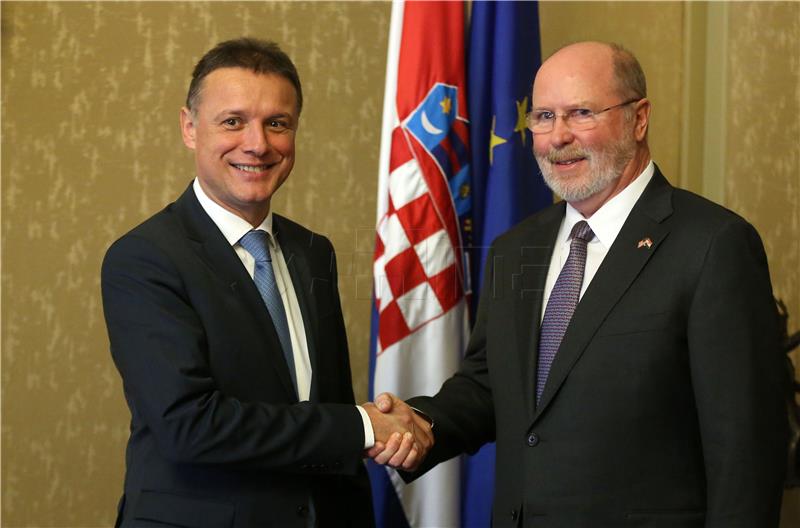 Croatian parliament speaker receives newly-appointed US ambassador