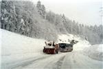 Snow causing traffic problems in mountainous regions in Croatia