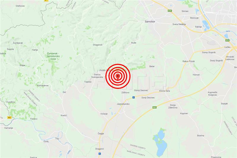 Slab potres na području Samobora