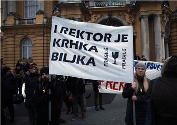 A protest under the motto 'University Must Do Better' staged by the University Platform