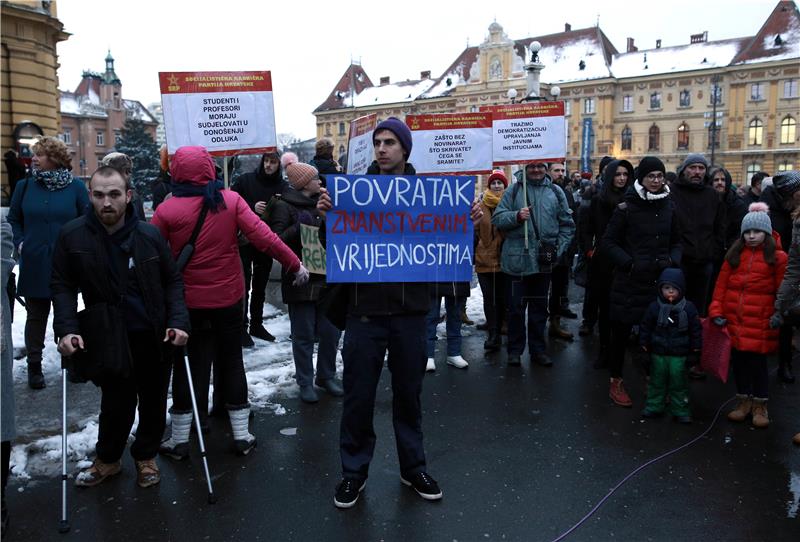 A protest under the motto 'University Must Do Better' staged by the University Platform