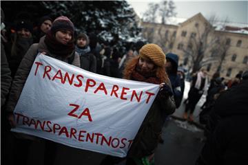 A protest under the motto 'University Must Do Better' staged by the University Platform