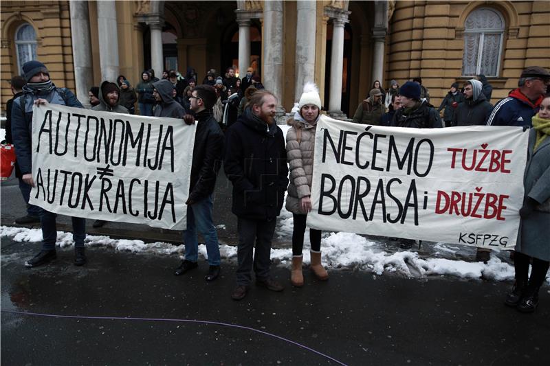 A protest under the motto 'University Must Do Better' staged by the University Platform