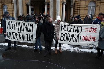 A protest under the motto 'University Must Do Better' staged by the University Platform