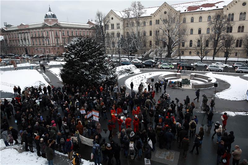 A protest under the motto 'University Must Do Better' staged by the University Platform