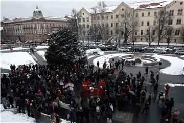 A protest under the motto 'University Must Do Better' staged by the University Platform