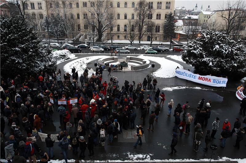 A protest under the motto 'University Must Do Better' staged by the University Platform