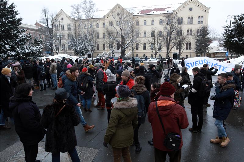 A protest under the motto 'University Must Do Better' staged by the University Platform