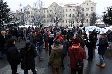 A protest under the motto 'University Must Do Better' staged by the University Platform