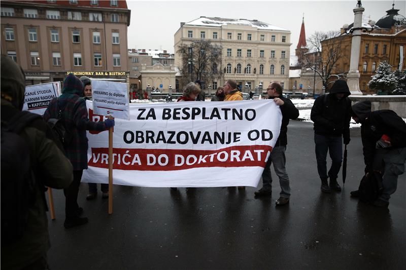 A protest under the motto 'University Must Do Better' staged by the University Platform