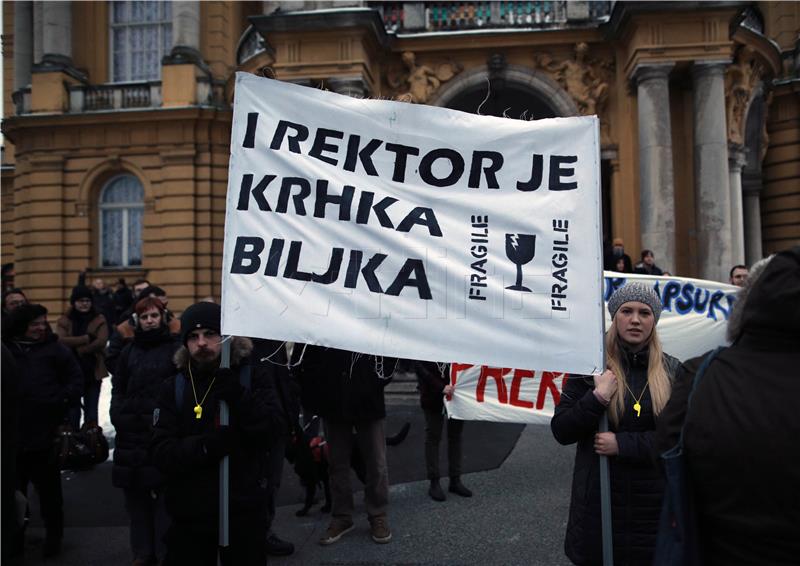 Sudionici prosvjeda "Sveučilište mora bolje!" pozvali Senat da ne izabere Borasa