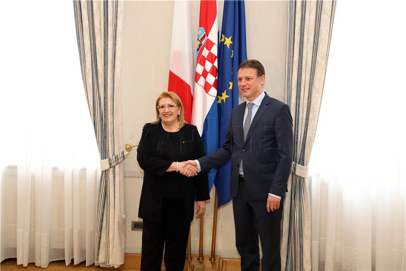 Croatian parliament speaker, Maltese president talk cooperation