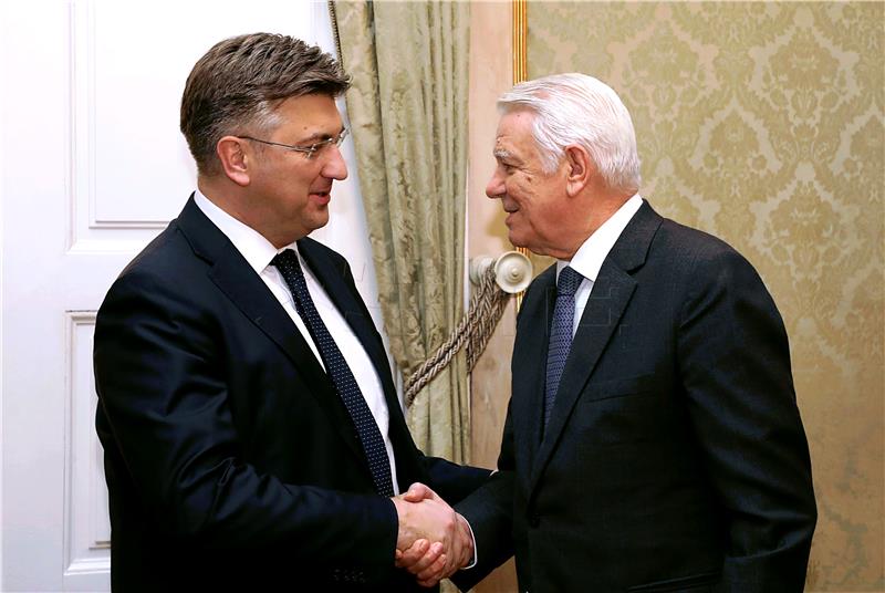 Croatia's PM and parliament speaker receive Romanian FM