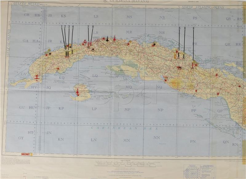 USA KENNEDY MISSILE CRISIS CUBA MAP