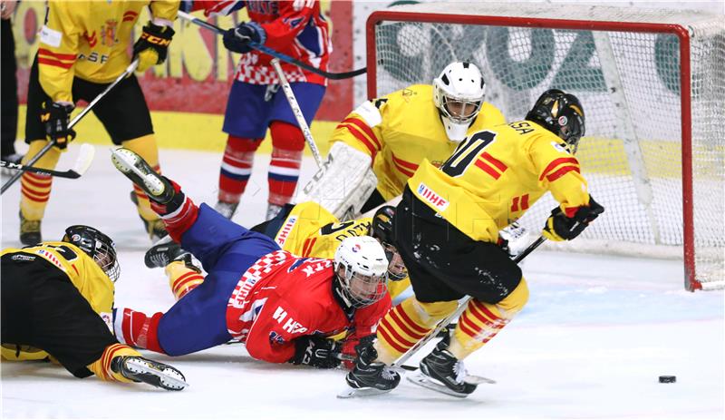 IIHF U18 Svjetsko prvenstvo u hokeju na ledu: Hrvatska - Španjolska