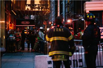 USA NEW YORK FIRE TRUMP TOWER