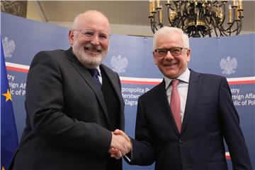 POLAND EU FRANS TIMMERMANS VISIT