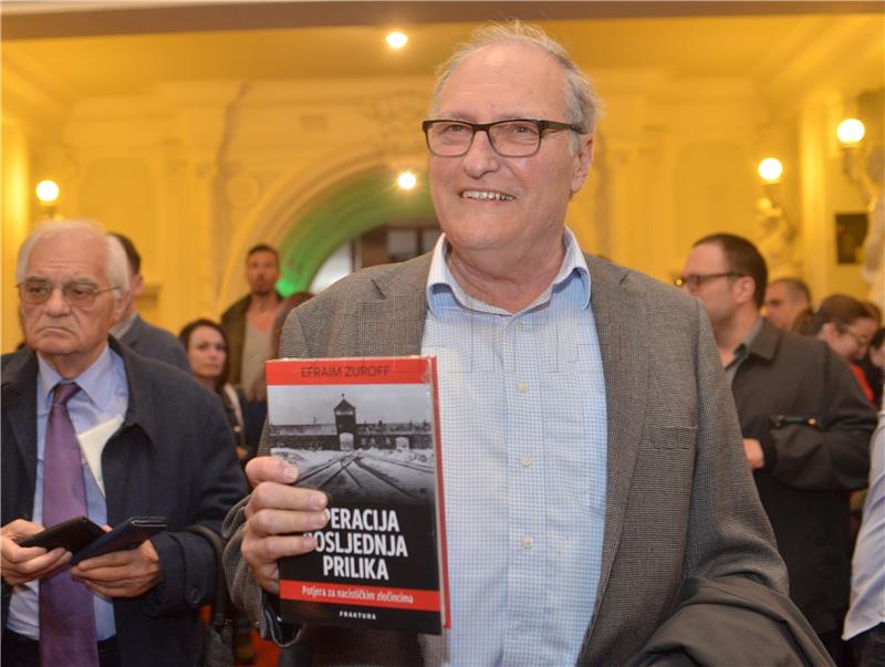 Last Nazi hunter Zuroff attends launch of his book's Croatian edition