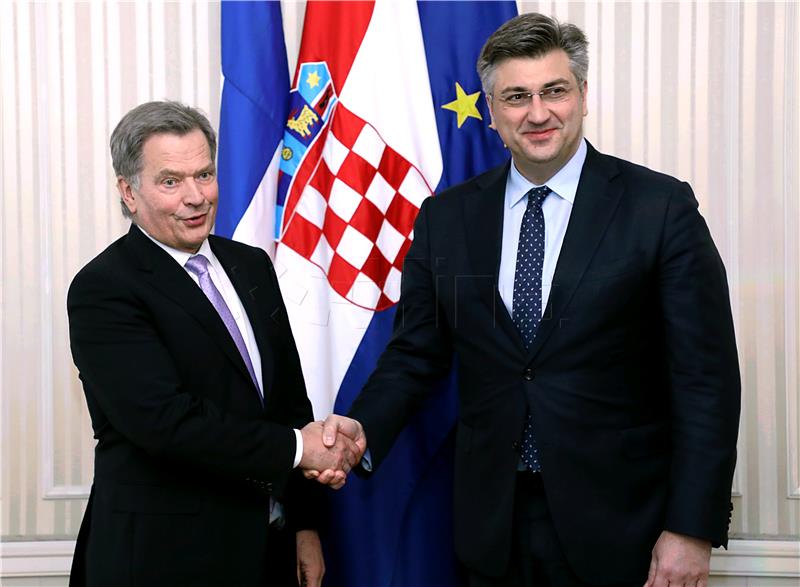 Croatian PM, Finnish president talk EU presidency challenges