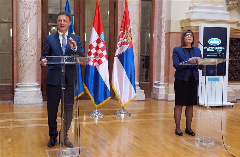 Croatian parliament speaker begins two-day official visit to Serbia