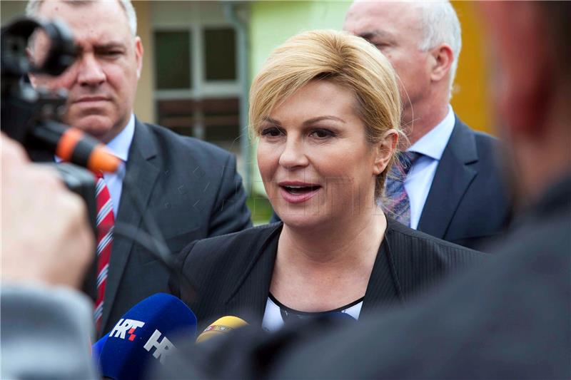 Croatian President Grabar-Kitarovic press conference