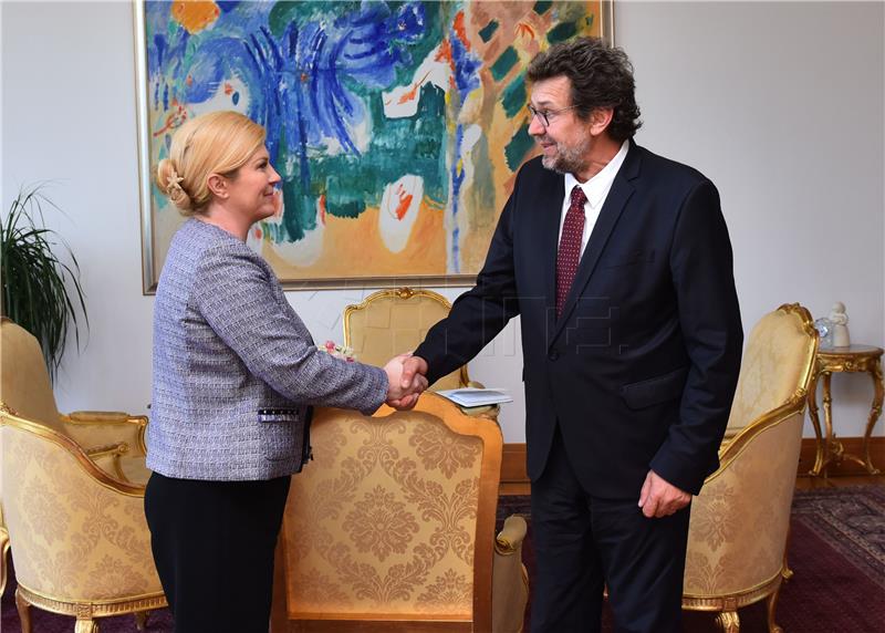 President Grabar-Kitarovic meets Vojvodina Croat leader Zigmanov