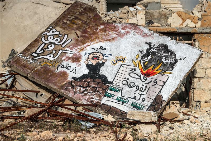 SYRIA CONFLICT IDLIB GRAFFITI