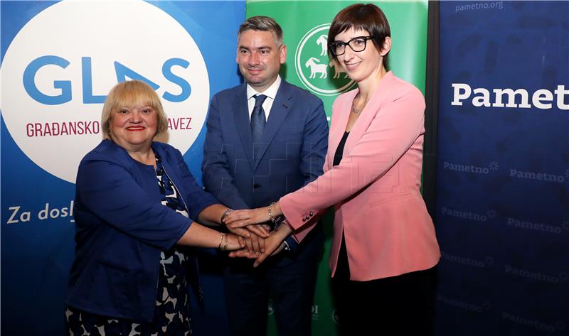 GLAS, IDS and Pametno parties sign statement of cooperation