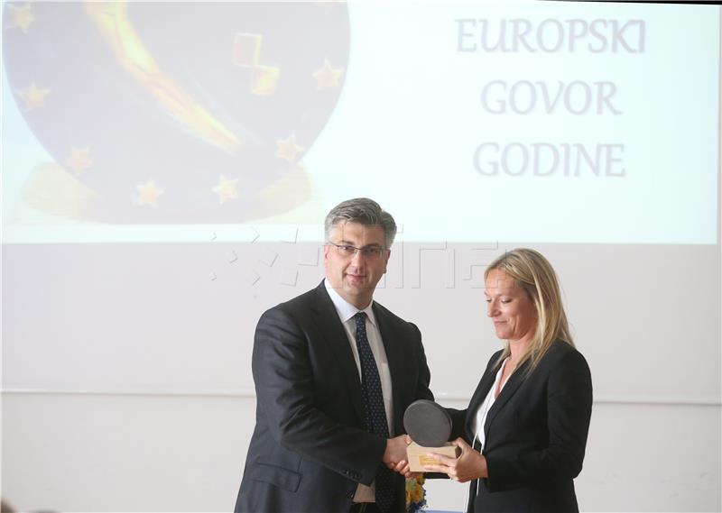 Plenkoviću nagrada za europski govor godine