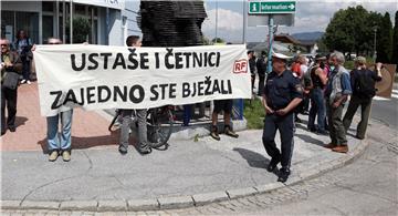 Prosvjed aktivista protiv komemoracije na Bleiburškom polju