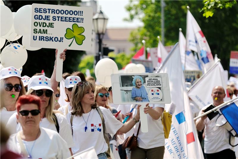 Prosvjedna povorka medicinskih sestara i tehničara