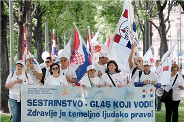 Tisuću medicinskih sestara na prosvjedu u Zagrebu