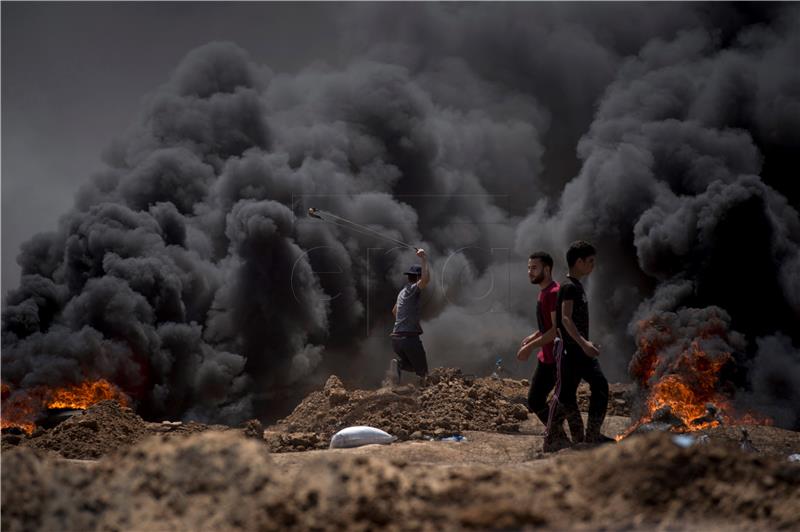 MIDEAST PALESTINIANS ISRAEL GAZA PROTEST