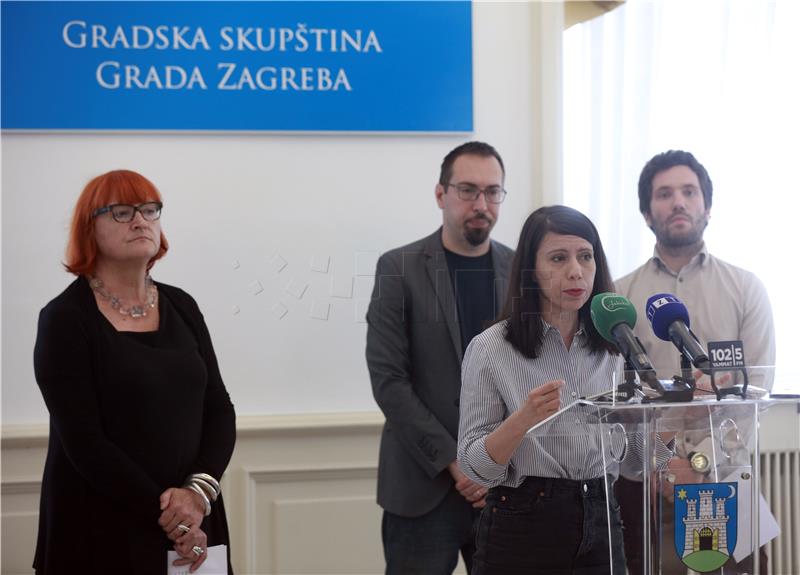 Konferencija za medije lijevog bloka u zagrebačkoj Gradskoj skupštini