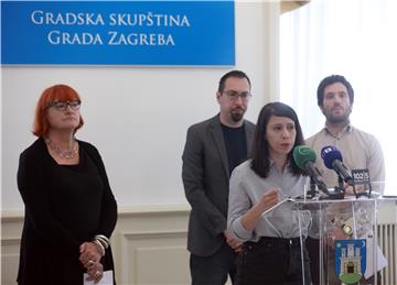 Konferencija za medije lijevog bloka u zagrebačkoj Gradskoj skupštini