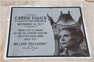 USA CALIFORNIA STAR WARS CARRIE FISHER TODD CHINESE THEATRE