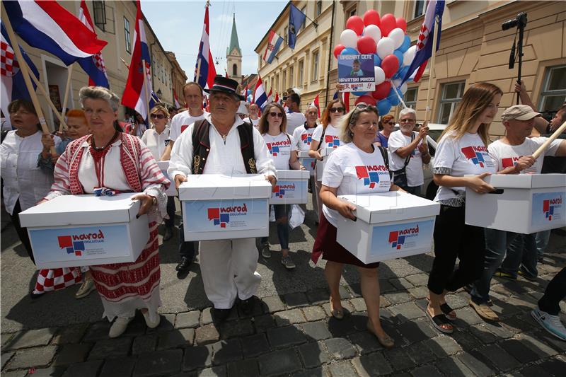 Inicijativa Narod odlučuje predaje Hrvatskome saboru Zahtjev za raspisivanje referenduma za pravedniji izborni sustav